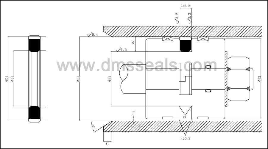 pneumatic piston seals hydraulic ptfe seal Warranty DMS Seal Manufacturer