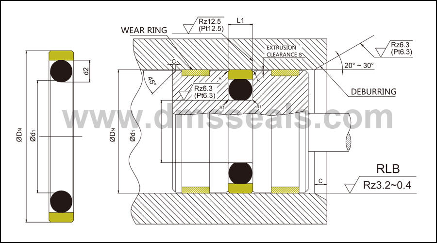 custom glyd ring glyd ring for piston and hydraulic cylinder