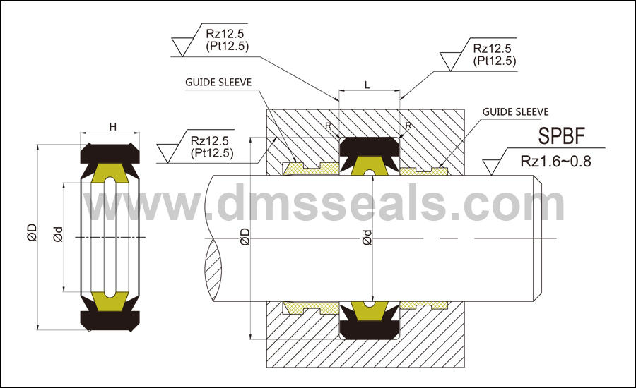 DMS Seal Manufacturer-O Ring Manufacturers Mdi - Ptfe Hydraulic Rod Seal With Nbrfkm O-ring